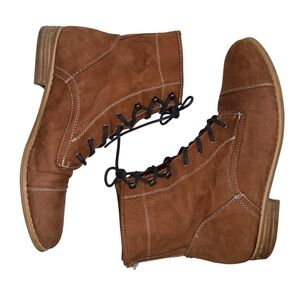 Tommy Hilfiger Evie Brown Leather Lace Up Boots 10